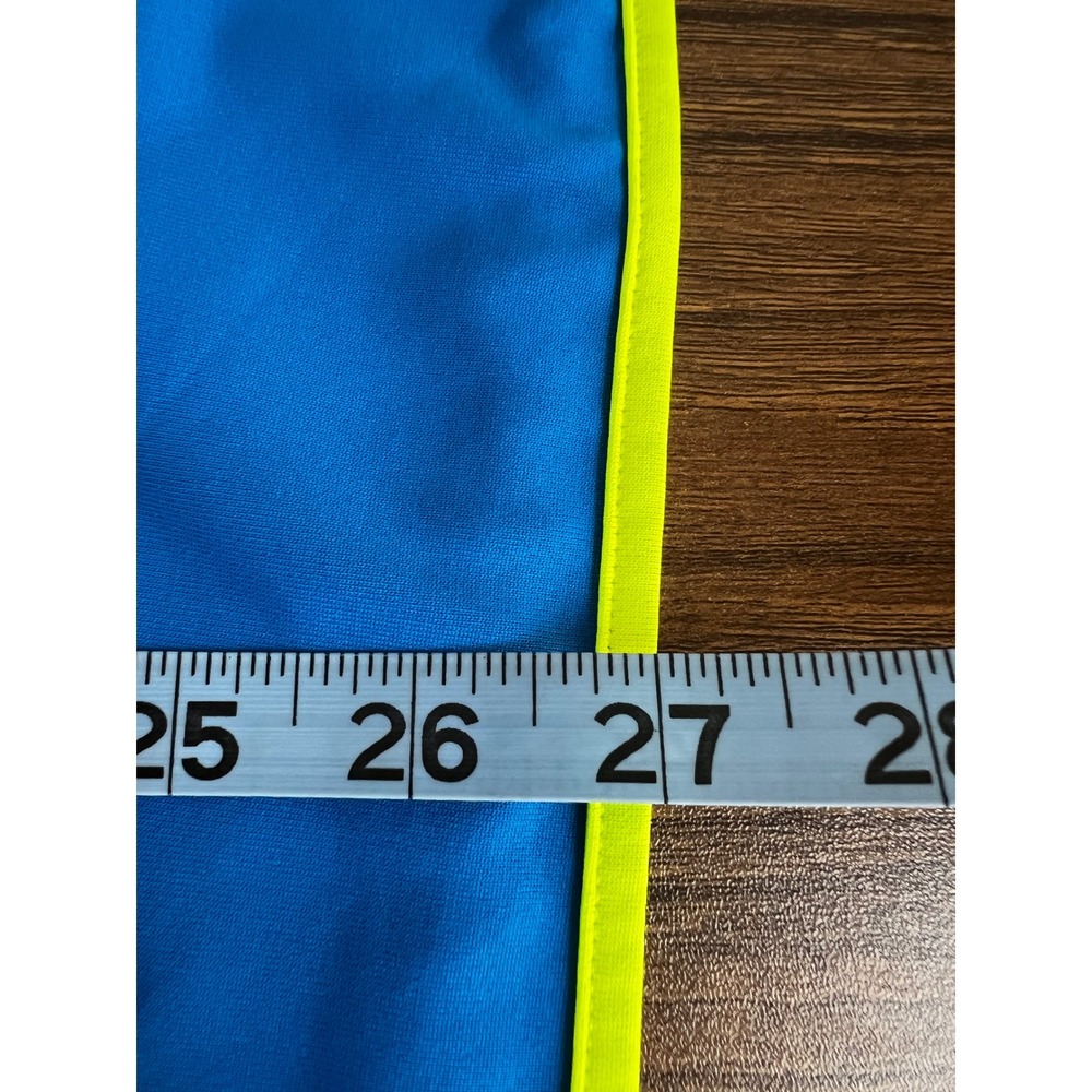 Adidas Golf Womens Sleeveless Polo Shirt Blue Neon Yellow Graphic Size L - Picture 8 of 8